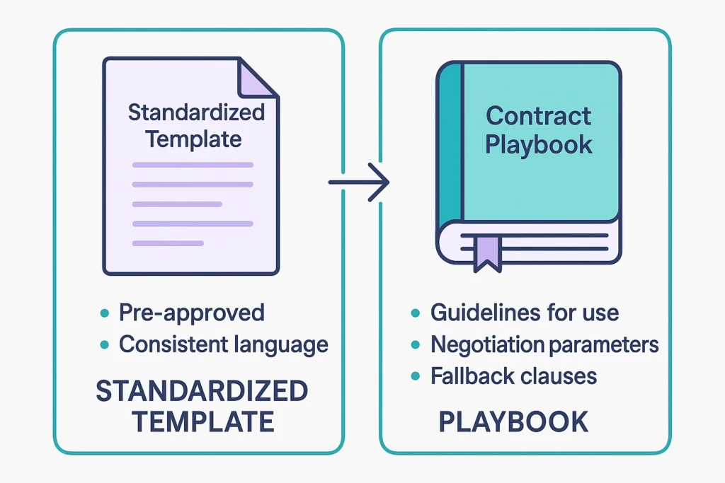Standardized Templates vs. Contract Playbooks Infographic